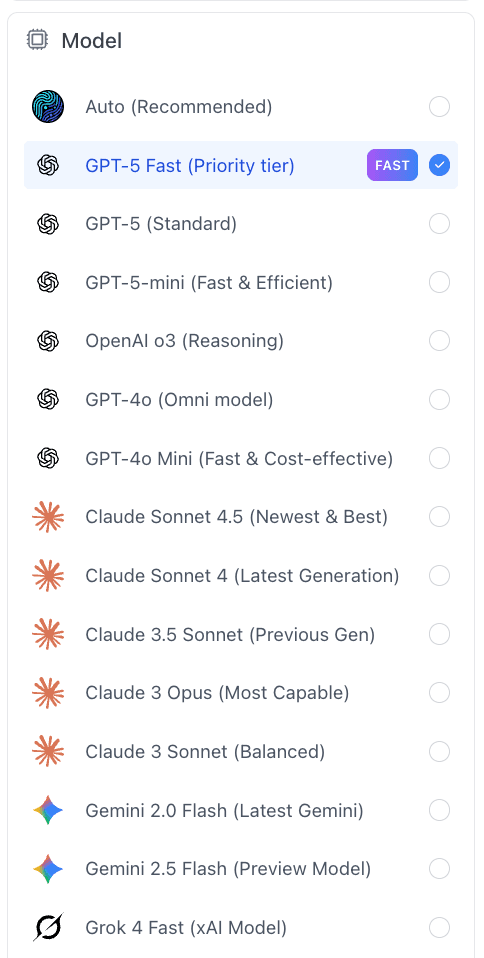 Support for all popular foundation models feature visual